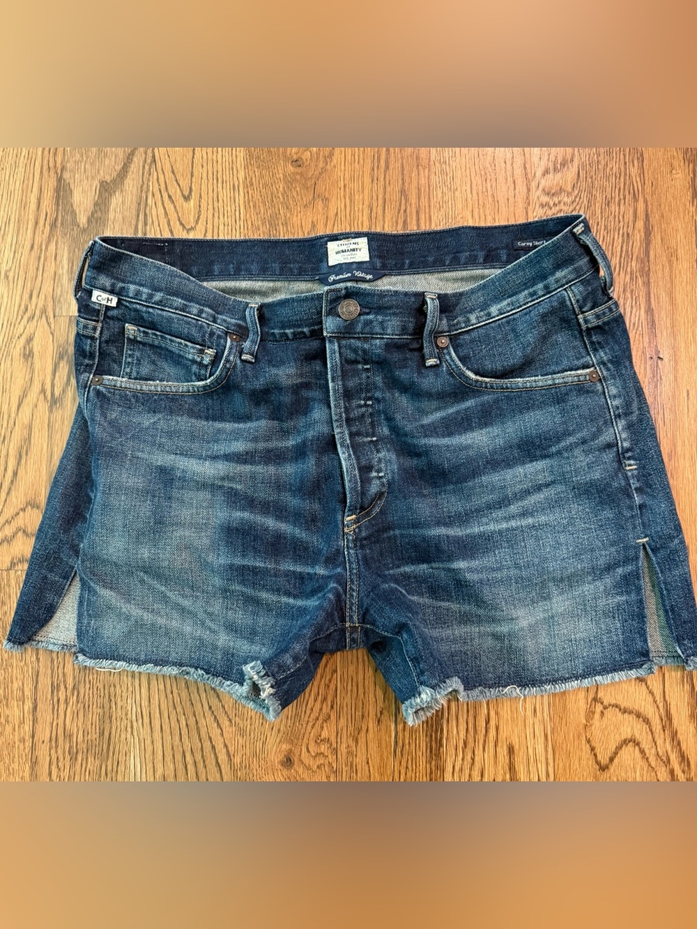 Citizens Of Humanity Dark Blue Cutoff Denim Shorts